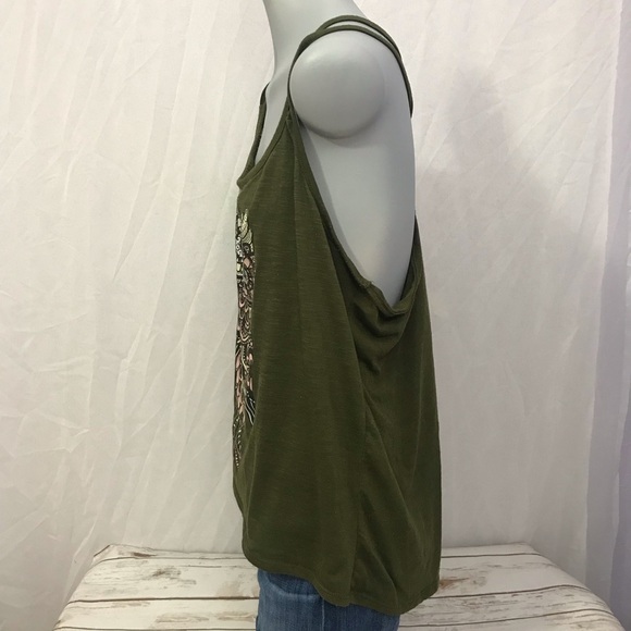 No Boundaries Owl Green Tank Top Size XXL - Picture 5 of 7